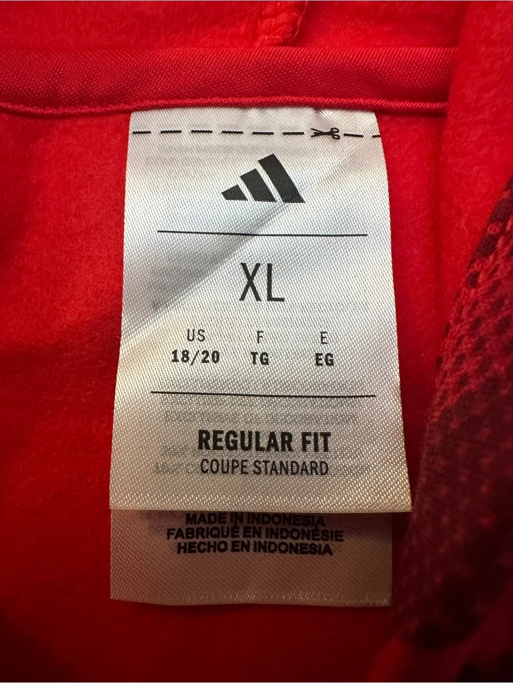 Adidas Regular Fit School Cotton Blend Hoodie Boys Size XL Red Camouflage